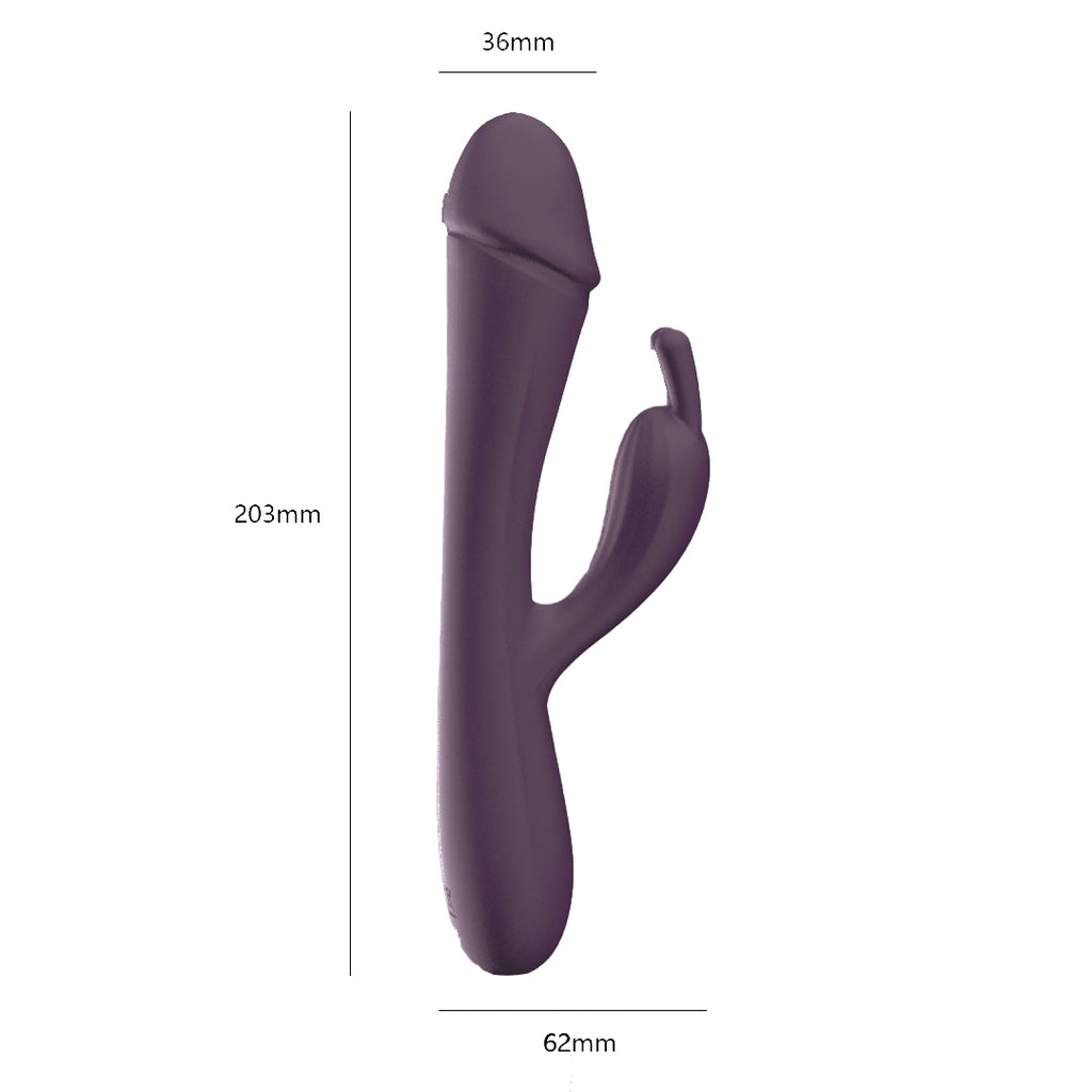 BunnyBuddy waterproof dual-point massager dimensions 203mm x 62mm