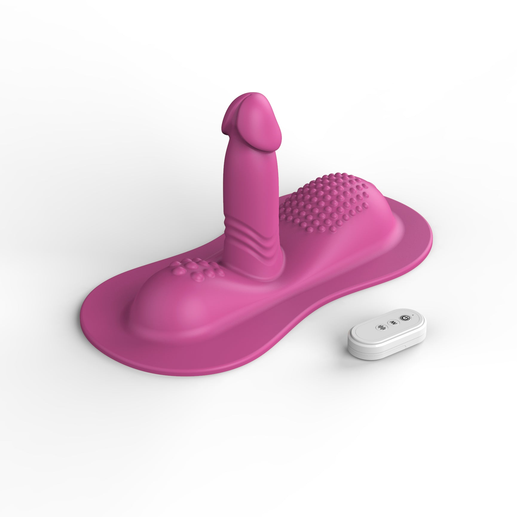 WildRide - Full-body silicone riding vibrator in pink with dual-zone stimulation pads